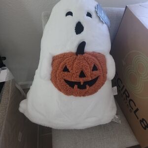 White Ghost Plush with Orange Pumpkin